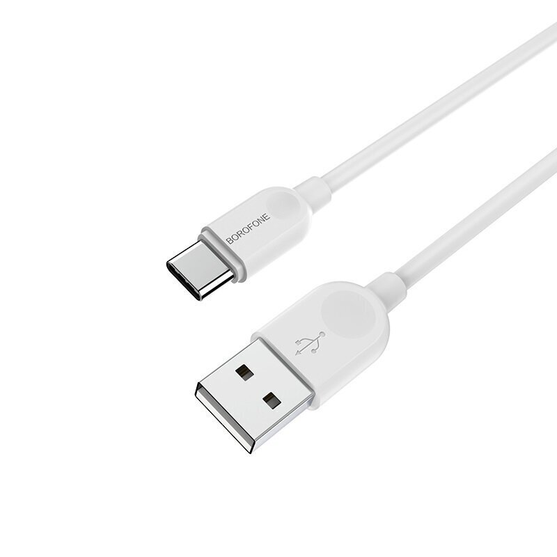 Borofone kaabel BX14 LinkJet - USB tüüp C - 2,4A 2 meetrit valge цена и информация | Mobiiltelefonide kaablid | kaup24.ee