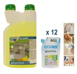 Ecomix Floor Lemon Scented põrandapuhastusvahend, 12 tk hind ja info | Puhastusvahendid | kaup24.ee