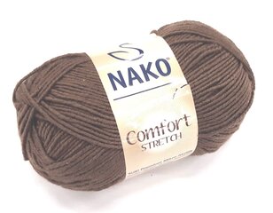 Пряжа для вязания Nako Comfort Stretch 50г, цвет коричневый 924RD цена и информация | Принадлежности для вязания | kaup24.ee