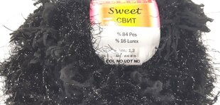 Kudumislõng Celebi Sweet 50g, värvus must SVT-004 hind ja info | Kudumistarvikud | kaup24.ee