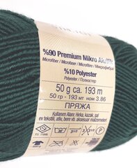 Пряжа для вязания Nako Comfort Stretch 50г, цвет темно-зеленый 930ŽT цена и информация | Принадлежности для вязания | kaup24.ee
