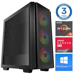 INTOP Ryzen 5 5600X 32GB 500SSD M.2 NVME+2TB RX580 8GB WIN11Pro цена и информация | Стационарные компьютеры | kaup24.ee