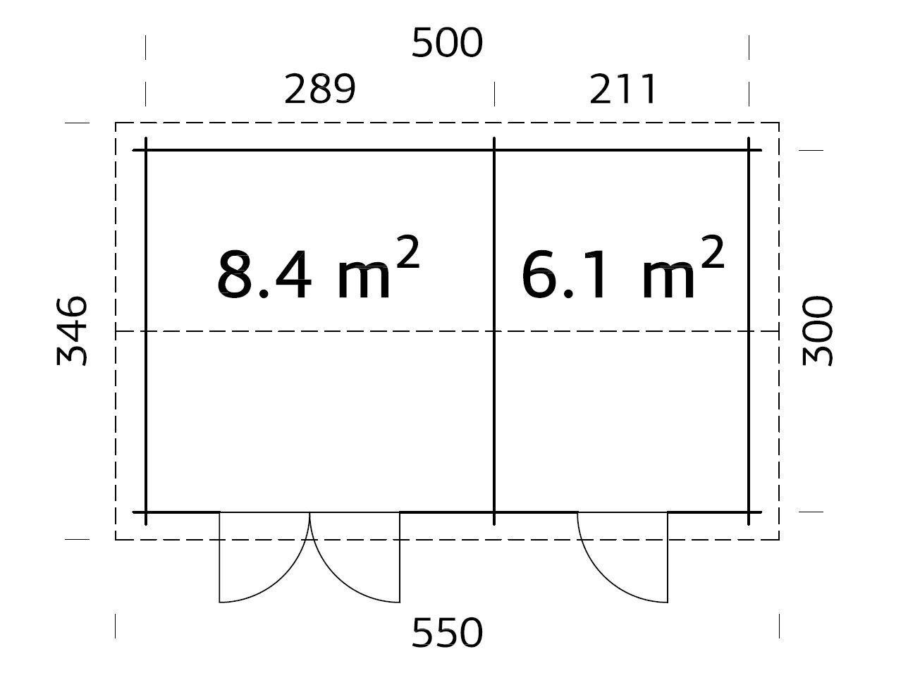 Aiakuur-ait Jari 14,5 m² 2 ruumiga цена и информация | Kuurid ja aiamajad | kaup24.ee