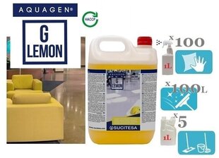 Универсальное чистящее средство с био спиртом Aquagen G Lemon, 5 л (концентрат) цена и информация | Очистители | kaup24.ee