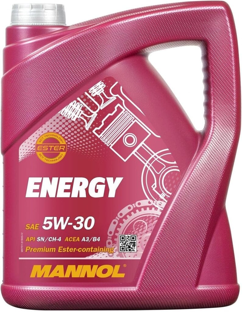 Mannoli energia 5W-30 API SL/vrd Motorenöl, 5 Liteer hind ja info | Mootoriõlid | kaup24.ee