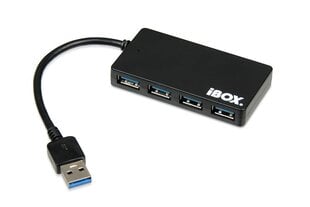 I-BOX HUB USB 3.0 SLIM, 4 pistik, must цена и информация | Адаптеры и USB-hub | kaup24.ee
