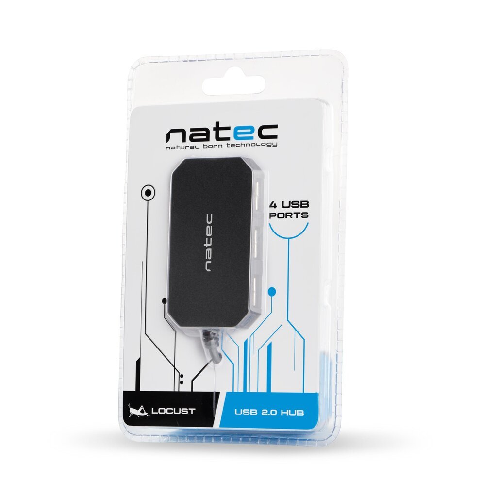Usb jaotur Natec 2.0 x 4 hind ja info | USB jagajad, adapterid | kaup24.ee