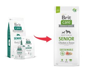 Сухой корм для пожилых собак с курицей и насекомыми Brit Care Dog Sustainable Senior, 12 кг (новая упаковка) цена и информация |  Сухой корм для собак | kaup24.ee