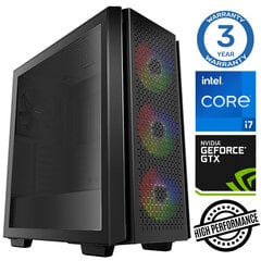 Стационарный компьютер INTOP i7-12700F 32GB 1TB SSD M.2 NVME+2TB GTX1650 4GB no-OS цена и информация | Стационарные компьютеры | kaup24.ee