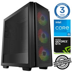 Стационарный компьютер INTOP i5-11400F 32GB 250SSD M.2 NVME GTX1650 4GB no-OS цена и информация | Стационарные компьютеры | kaup24.ee