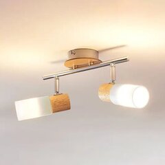 Светодиодный деревянный прожектор Christoph, 2 лампочки цена и информация | Потолочные светильники | kaup24.ee