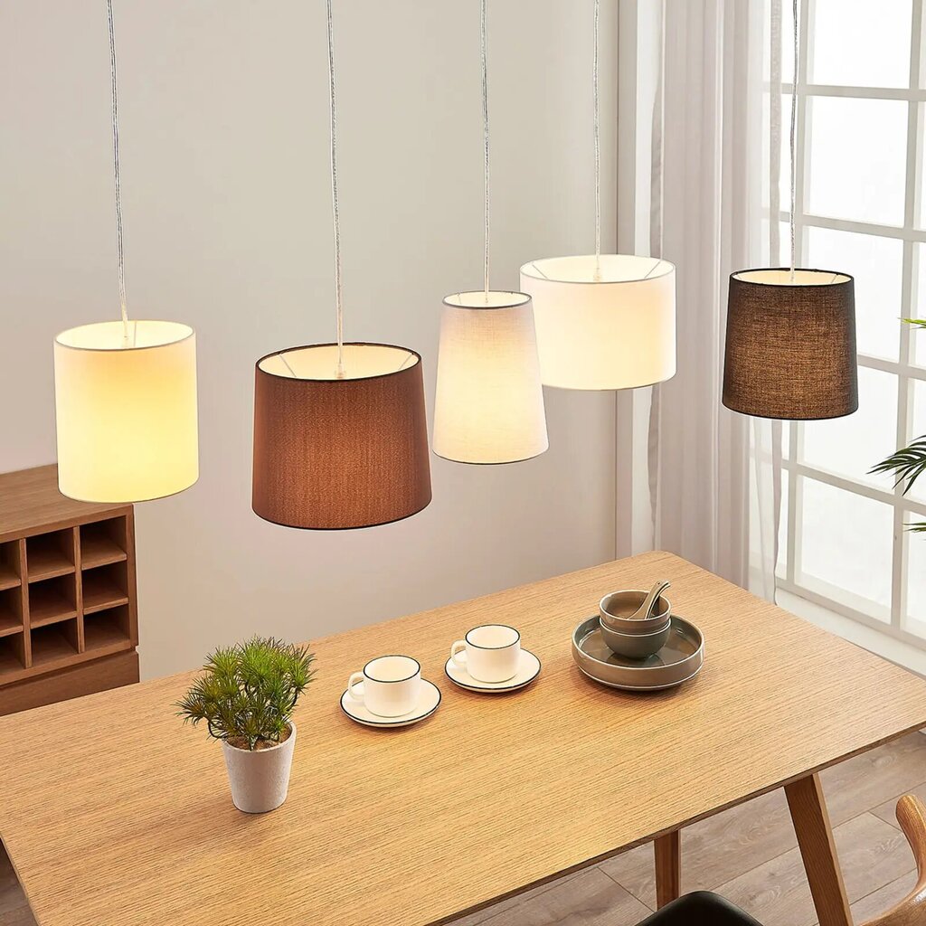 Tekstiilist ripplamp Hermina, 5 lampi hind ja info | Rippvalgustid | kaup24.ee