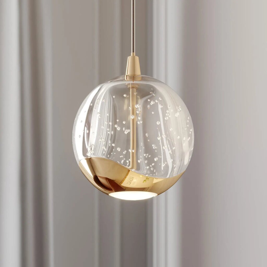 Hayley LED rippvalgusti klaaskuuliga, 1 pirn, kuldne hind ja info | Rippvalgustid | kaup24.ee