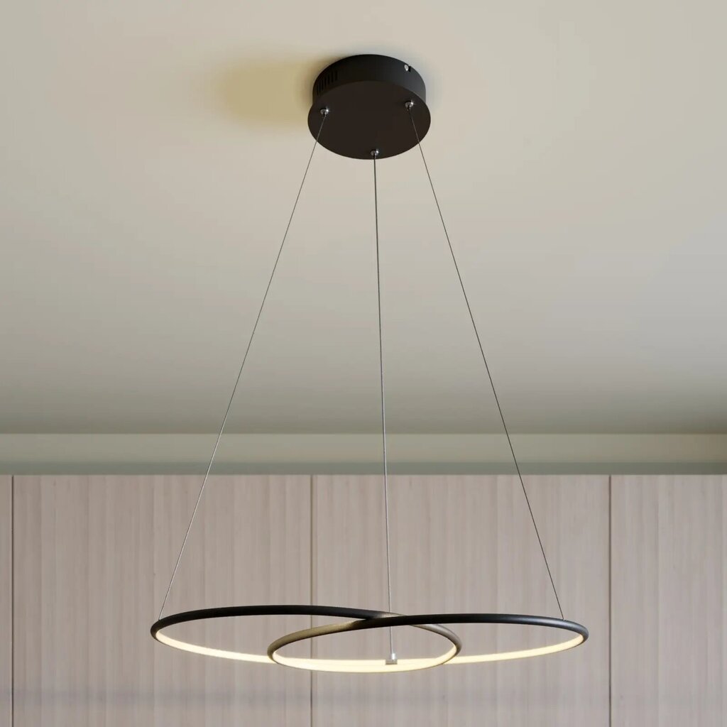 Lindby Lucy LED ripplamp, 70cm, mattmust hind ja info | Rippvalgustid | kaup24.ee