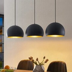 Lindby Tarjei ripplamp, 146 cm, must ja kuldne цена и информация | Люстры | kaup24.ee