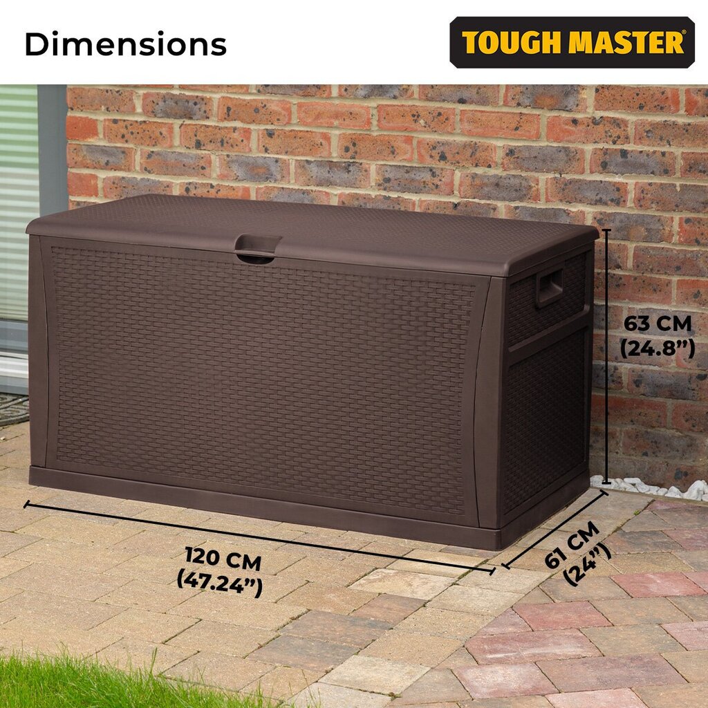 Aia hoiukast 460 L, 120 x 61 x 63 cm UK BRAND, TOUGH MASTER® TM-SBR46H hind ja info | Kompostrid, prügikonteinerid | kaup24.ee