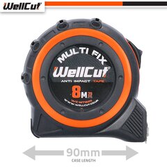 Mõõdulint Magnetic WellCut WC-MT825 цена и информация | Механические инструменты | kaup24.ee