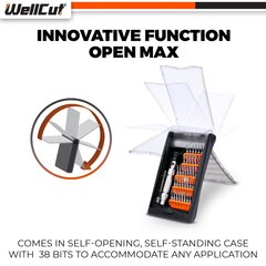 MINI Отвертка с набором бит 38 шт. UK BRAND, WellCut® WC-MPS38U цена и информация | Механические инструменты | kaup24.ee