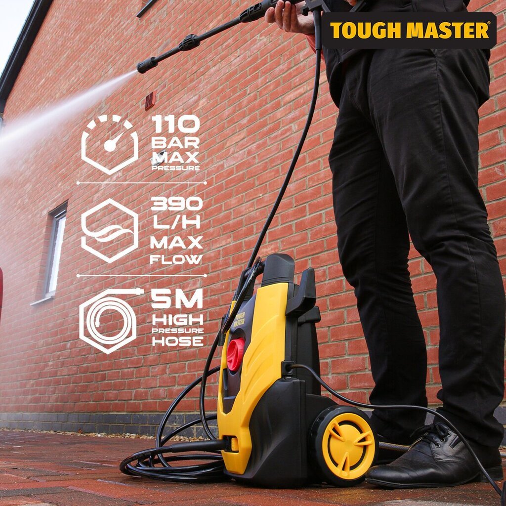 Kõrgsurvepesur 1400W, 110 bar, UK BRAND, TOUGH MASTER® TM-PW11 цена и информация | Survepesurid | kaup24.ee