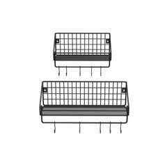 Seinale kinnitatavate riidenagide komplekt LFS02BK, 2 osa, must hind ja info | Nagid | kaup24.ee