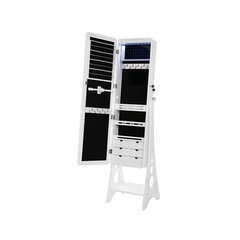 Шкаф для украшений с большим зеркалом JBC89WT, белый цена и информация | Детали интерьера | kaup24.ee