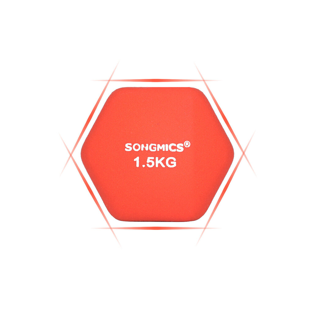 Kaalude komplekt SYL63OG 2 x 1,5 kg., oranž värv цена и информация | Hantlid, kangid, raskused | kaup24.ee