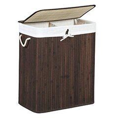 Корзина для белья 100 л бамбук, коричневый цена и информация | Аксессуары для ванной комнаты | kaup24.ee