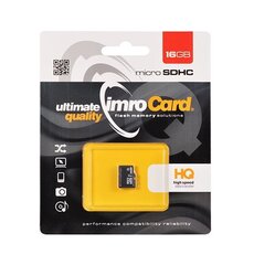 Mälukaart Imro Micro SDHC 16 GB, klass 10 UHS-1 hind ja info | Mobiiltelefonide mälukaardid | kaup24.ee