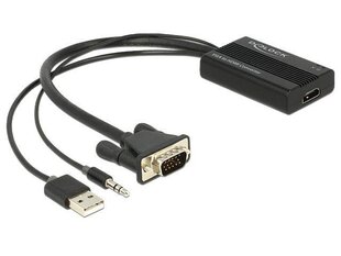 Delock adapter VGA (M) + USB (Toide) + Jack (Audio) -> HDMI (F) цена и информация | Адаптеры и USB-hub | kaup24.ee
