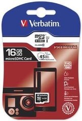 Verbatim 16GB Micro SD (HC) Class 10 цена и информация | Карты памяти для телефонов | kaup24.ee