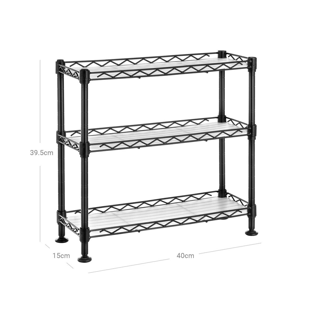 Metallist köögiriiul 40x15x39,5cm., must цена и информация | Köögimööbli tarvikud | kaup24.ee