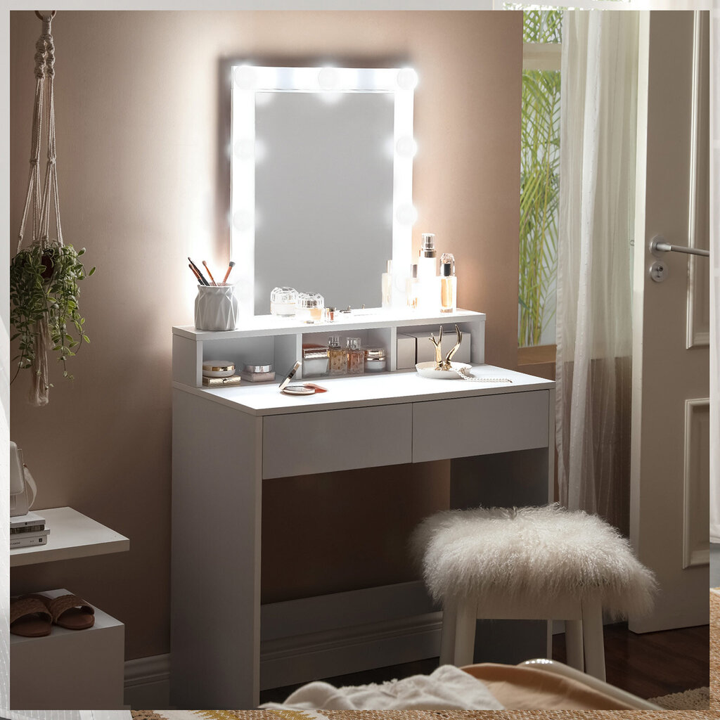 Peegli ja valgustitega tualettlaud hind ja info | Meigilauad | kaup24.ee