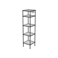 Metallist elutoa riiul 30 x 30 x 123,5 cm., must цена и информация | Полки | kaup24.ee