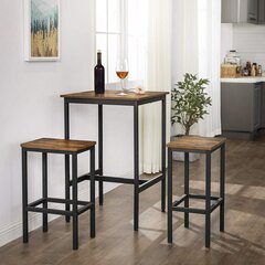 Baarilaud 60 x 60 x 90 cm., pruun/must цена и информация | Кухонные и обеденные столы | kaup24.ee