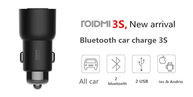 FM modulaator-laadija Xiaomi (Roidmi) 3S Dual USB 2.4A hind ja info | FM modulaatorid, FM trasmitterid | kaup24.ee
