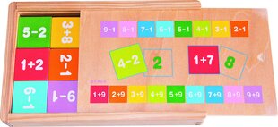 Woody 90898 Eco Wooden Educational Didactic toy - Learning maths in Eco Wooden box (81pcs) for kids 4y+ (19x12x3cm) hind ja info | Arendavad mänguasjad | kaup24.ee