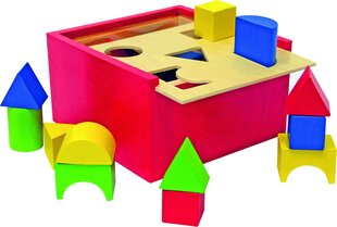 Woody 90001 Eco Wooden Educational color shape sorting box constructor (20pcs) for kids 2y+ (16x16cm) цена и информация | Игрушки для малышей | kaup24.ee