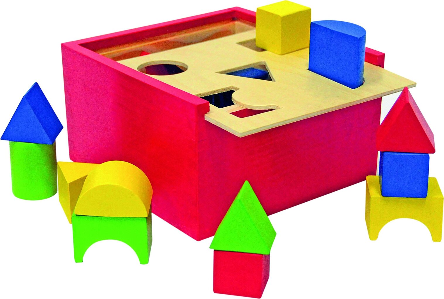 Woody 90001 Eco Wooden Educational color shape sorting box constructor (20pcs) for kids 2y+ (16x16cm) цена и информация | Imikute mänguasjad | kaup24.ee