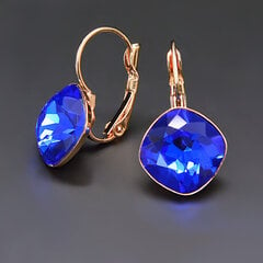 Naiste kõrvarõngad DiamondSky Glare IV Majestic Blue koos Swarovski kristallidega hind ja info | Kõrvarõngad | kaup24.ee