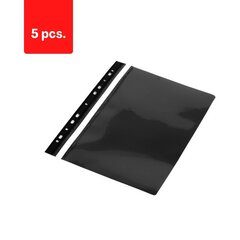 Nõelaga ja Europerforatsiooniga kaust PANTA PLAST, A4, matt kate, must pakend 5 tk. hind ja info | Kirjatarbed | kaup24.ee