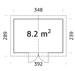 Aiakuur Nils 8,2 m² halli puidukaitsega цена и информация | Садовые сараи, дровницы | kaup24.ee