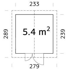 Aiakuur Nils 5,4 m² valkja puidukaitsega цена и информация | Садовые сараи, дровницы | kaup24.ee