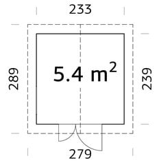 Aiakuur Nils 5,4 m² halli puidukaitsega цена и информация | Садовые сараи, дровницы | kaup24.ee