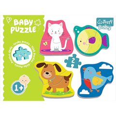 Pusle komplekt Trefl Baby 4in1 Lemmikloomad, 4x2-osaline цена и информация | Игрушки для малышей | kaup24.ee