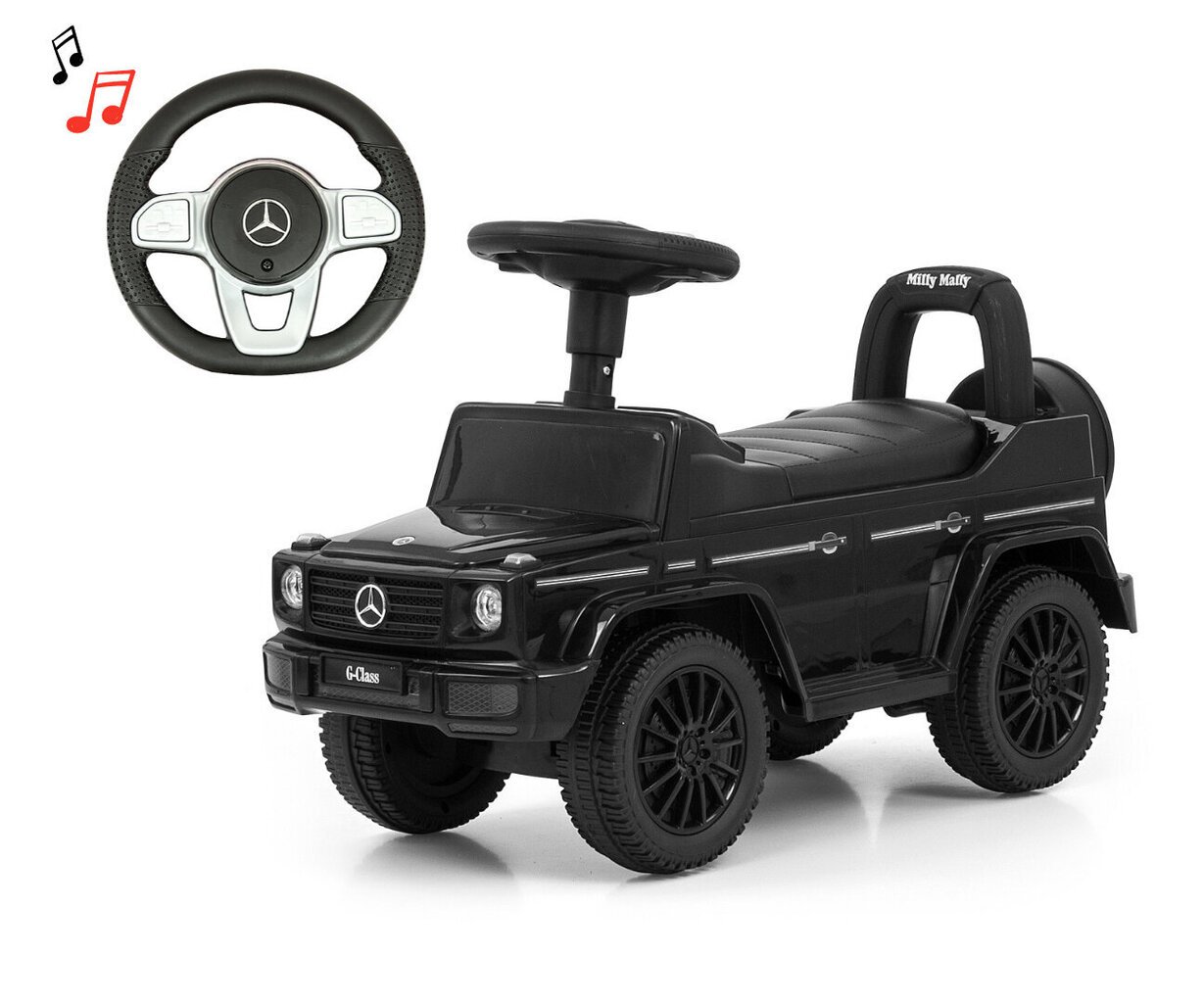 Tõukeauto Milly Mally Mercedes G350d, must hind ja info | Imikute mänguasjad | kaup24.ee