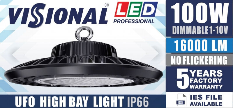 LED Visional Professional line Ufo tööstusvalgustus 100W / 4000K / IP66 hind ja info | Süvistatavad ja LED valgustid | kaup24.ee