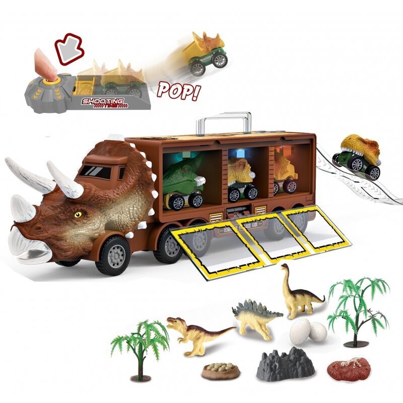 Dinosauruste veoauto koos Woopie kanderaketiga hind ja info | Poiste mänguasjad | kaup24.ee