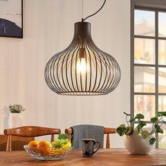 Подвесной светильник Lindby Frances, коричневый, 1 лампочка, Ø 48 см цена и информация | Потолочный светильник, 38 x 38 x 24 см | kaup24.ee