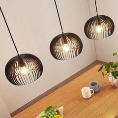 Подвесной светильник Jusra из черного металла, 3 лампочки. цена и информация | Люстры | kaup24.ee
