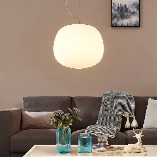 Ginevra klaasist ripplamp, ümmargune, valge, 38 cm цена и информация | Rippvalgustid | kaup24.ee